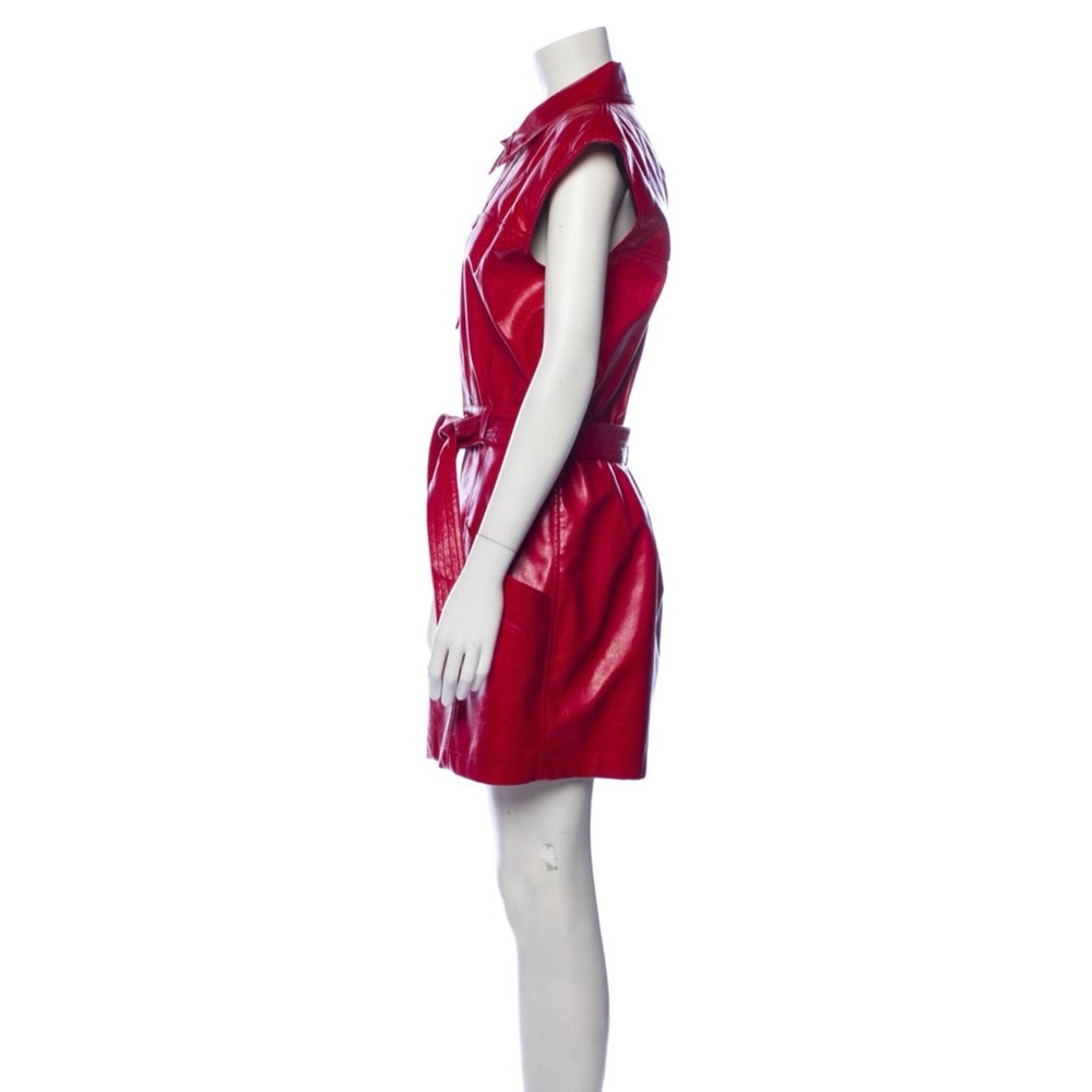 Philosophy di Lorenzo Serafini Red Mini Dress Notched Collar Sleeveless - Picture 3 of 3